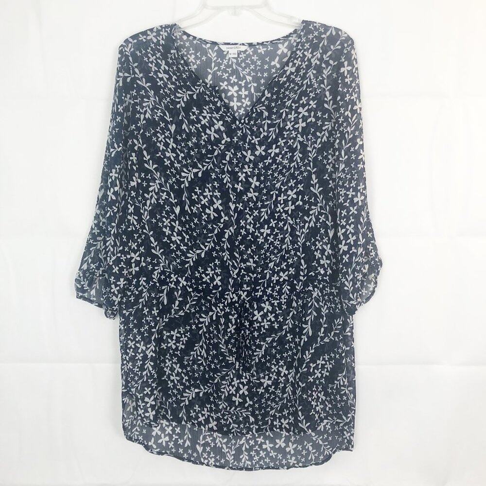 Sweet Gray I Long Sleeve High Low Floral Dress